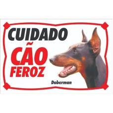 11945 - PLACA ADVERTENCIA DOBERMANN