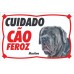 PLACA ADVERTENCIA MASTINO