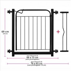 20500 - PORTAO DE SEGURANCA 69 CM C/EXT 10CM PR.