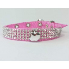 21462 - COLEIRA P/CACHORRO STRASS N.0 ROSA