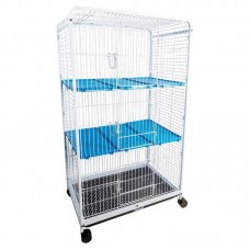 21579 - VIVEIRO FAUNA PET LUXO G BRANCO/AZUL