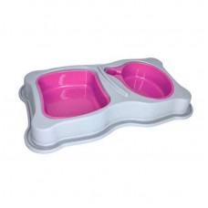 22864 - COMEDOURO DUAL DOG ROSA