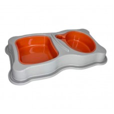 22862 - COMEDOURO DUAL DOG LARANJA