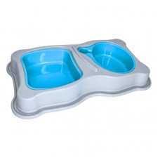 22860 - COMEDOURO DUAL DOG AZUL