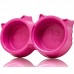 COMEDOURO DUPLO GATOS  ROSA