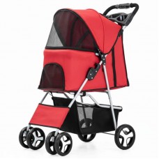 23426 - CARRINHO DE PASSEIO PET VERMELHO