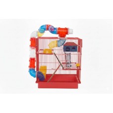 23328 - GAIOLA HAMSTER TUBO 3 ANDARES VERM.