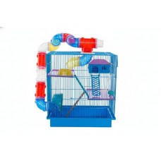 23327 - GAIOLA HAMSTER TUBO 3 ANDARES AZUL