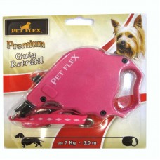 12811 - GUIA PET FLEX PREMIUM 7KG - 3M ROSA