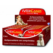 15952 - IVERCANIS 6MG C/ 4 COMPRIMIDOS(30KG)