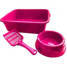 17160 - KIT BANDEJA PARA GATO ELITE ROSA