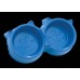 COMEDOURO DUPLO GATOS  AZUL