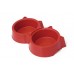 COMEDOURO DUPLO GATOS  VERMELHO