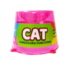 18105 - COMEDOURO ALTO CAT 250 ML ROSA GLITTER