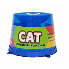 18104 - COMEDOURO ALTO CAT 250 ML AZUL GLITTER